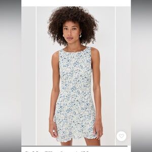 Reformation Dale Blue and White Floral Sleeveless Mini Dress, size Medium